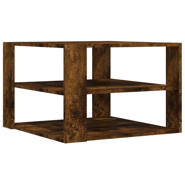vidaXL Table basse chêne fumé 59 5x59 5x40 cm bois d'ingénierie