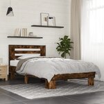 vidaXL Cadre de lit sans matelas chêne fumé 75x190 cm