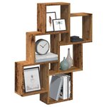 vidaXL Étagère murale sous forme de cube vieux bois 78x15x93 cm
