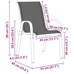 vidaXL Chaises empilables de jardin lot de 4 Noir Tissu textilène