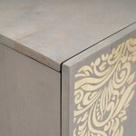 vidaXL Buffet Gris et or 90 x 33.5 x 75 cm Bois de manguier massif