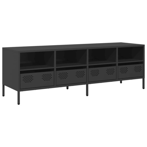 vidaXL Meuble TV noir 135x39x43 5 cm acier laminé à froid