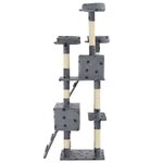 vidaXL Arbre à chat et griffoirs Sisal 170cm Empreintes de pattes Gris
