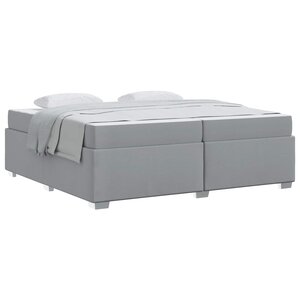 vidaXL Cadre de lit avec matelas Gris clair 200 x 200 cm tissu