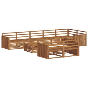 vidaXL Ensemble de canapés d'extérieur 9 pc Naturel