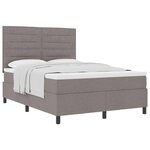 vidaXL Lit à ressorts avec tête de lit Taupe 140 x 200 cm tissu