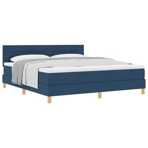vidaXL Lit à ressorts avec matelas Bleu 180 x 200 cm tissu