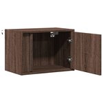 vidaXL Tables de chevet murales avec lumières LED 2 Pièces chêne marron