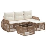 vidaXL Ensemble de canapé de jardin 5 Pièces Beige et blanc crème