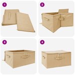 vidaXL Boîte de rangement 24 Pièces Crème 50 x 30 x 25 cm Tissu intissé