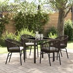vidaXL Ensemble de jardin de 5 pièces en rotin PE marron