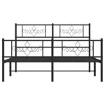 vidaXL Cadre de lit métal sans matelas avec pied de lit noir 135x190cm