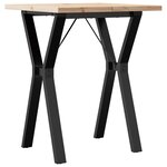 vidaXL Table à manger cadre en Y 60x60x75 5cm bois de pin massif acier