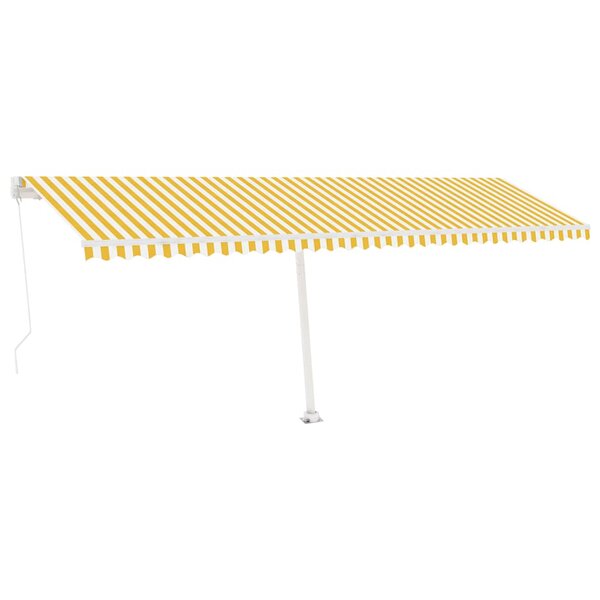 vidaXL Auvent manuel rétractable sur pied 600x300 cm Jaune/Blanc