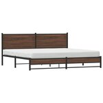 vidaXL Cadre de lit en métal sans matelas chêne marron 200x200 cm