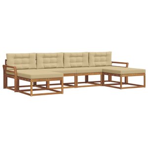 vidaXL Ensemble de canapés d'extérieur 6 pc Naturel et Beige