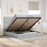 VidaXL Cadre de lit ottoman et matelas gris clair 160x200cm velours