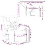 vidaXL Fauteuil de massage inclinable Marron foncé Tissu