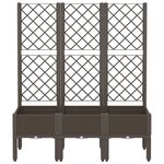 vidaXL Jardinière avec treillis marron 120x40x142 cm PP