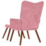 vidaXL Chaise de relaxation avec tabouret Rose Velours