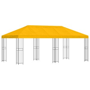 vidaXL Gazebo avec murs latéraux 6 x 3 m Jaune Polyester et Acier 190