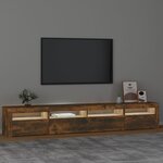 vidaXL Meuble TV avec lumières LED Chêne fumé 240x35x40 cm