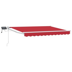 vidaXL Store rétractable manuel avec LEDs Rouge et Blanc 3 x 2 5 m