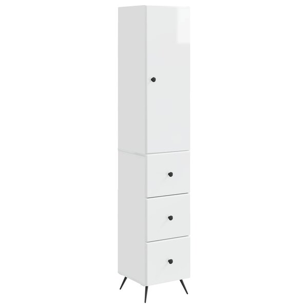vidaXL Ensemble de Meubles 2 Pièces Blanc brillant 34 5 x 34 5 x 90 cm