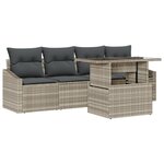 vidaXL Ensemble de canapé de jardin 5 pièces avec coussins gris clair en polyrotin