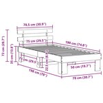 vidaXL Cadre de lit avec tête de lit 75x190 cm en bois massif de pin