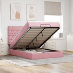 vidaXL Cadre de lit ottoman avec matelas rose 140x190 cm velours