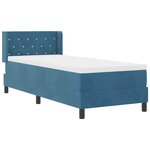 vidaXL Lit à ressorts avec matelas Bleu foncé 200 x 80 cm Polyester