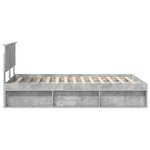 vidaXL Cadre de lit Béton 120 x 200 cm Bois d'ingénierie