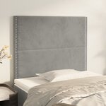 vidaXL Têtes de lit 2 Pièces Gris clair 90x5x78/88 cm Velours