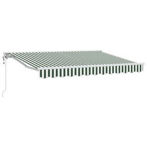 vidaXL Auvent rétractable électrique Vert et blanc 3 5 x 2 5 m