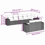 vidaXL Salon de jardin 8 Pièces avec coussins gris clair résine tressée