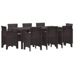 vidaXL Ensemble de salle à manger pour jardin 9 Pièces Marron Rattan Polt