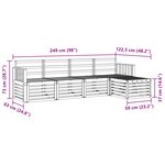 vidaXL Ensemble de canapés d'extérieur 5 pc Blanc Bois d'Acacia Massif