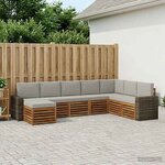 vidaXL Ensemble de canapés d'extérieur 8 Pièces Naturel et gris clair