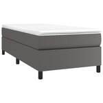 vidaXL Sommier à lattes de lit avec matelas Gris 90x200 cm Similicuir
