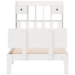 vidaXL Lit bibliothèque sans matelas blanc 75x190cm bois de pin massif