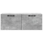 vidaXL Meuble TV mural Gris béton 78 5 x 31 x 30 cm Bois d'ingénierie