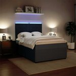 vidaXL Sommier à lattes de lit et matelas Gris foncé 140x200cm Velours