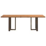 vidaXL Table à manger marron clair bois de chêne massif rectangulaire