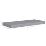 vidaXL Étagères murales flottantes 2 Pièces Gris 60x23 5x3 8 cm MDF