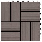vidaXL Carreau de terrasse 22 Pièces Marron foncé 30 x 30 cm WPC