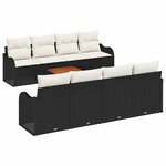 vidaXL Ensemble de canapé de jardin 9 Pièces Noir Poly rotin