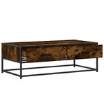 vidaXL Table basse chêne fumé 100x50x35 cm bois d'ingénierie et métal