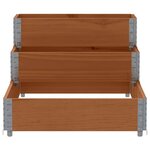 vidaXL Lit surélevé à 3 niveaux marron 120x80 cm bois pin massif