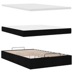 vidaXL Cadre de lit ottoman avec matelas noir 120x200cm tissu